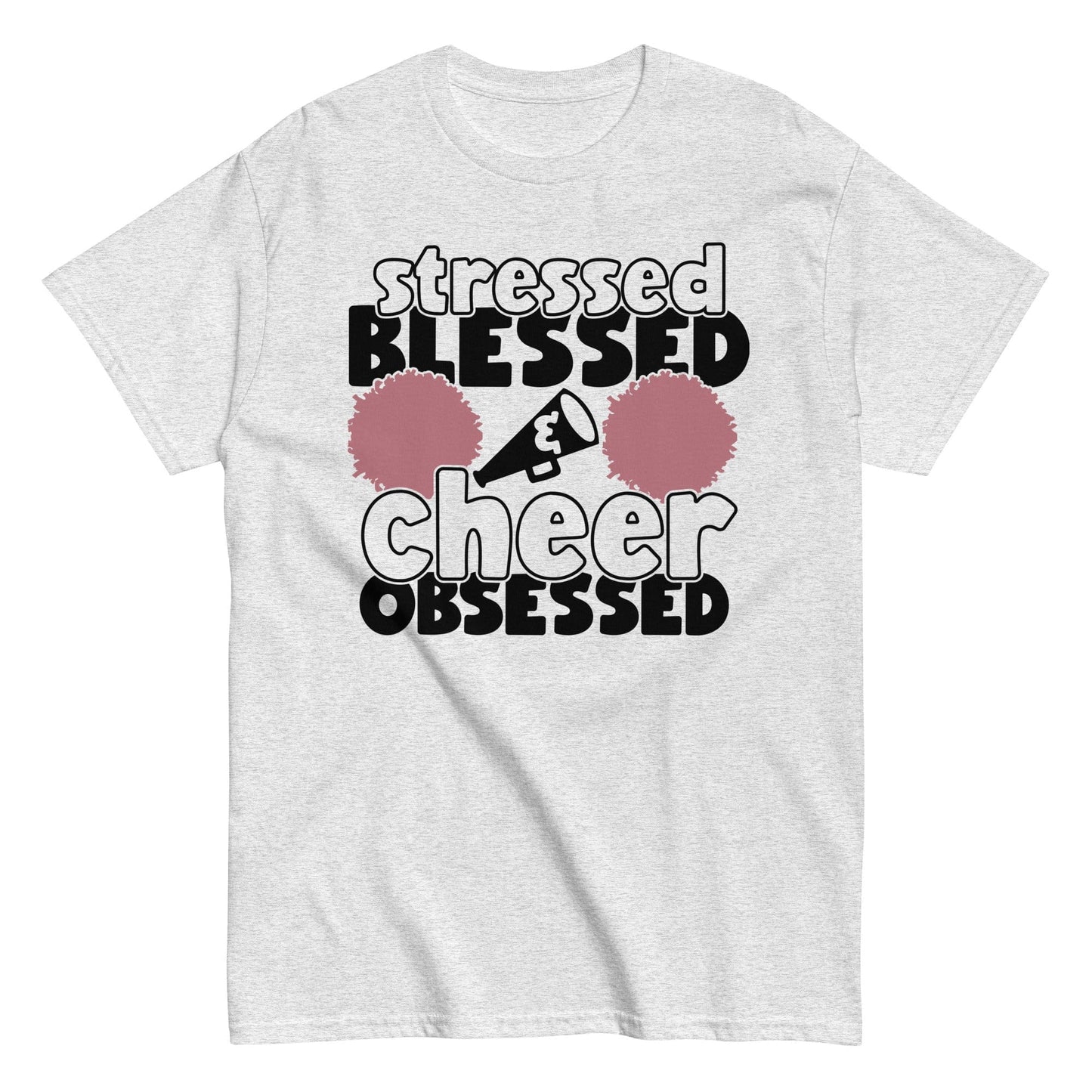 Stressed Blessed and Cheer Obessed Shirt Ash / S Spirit Gear Collective T-Shirt