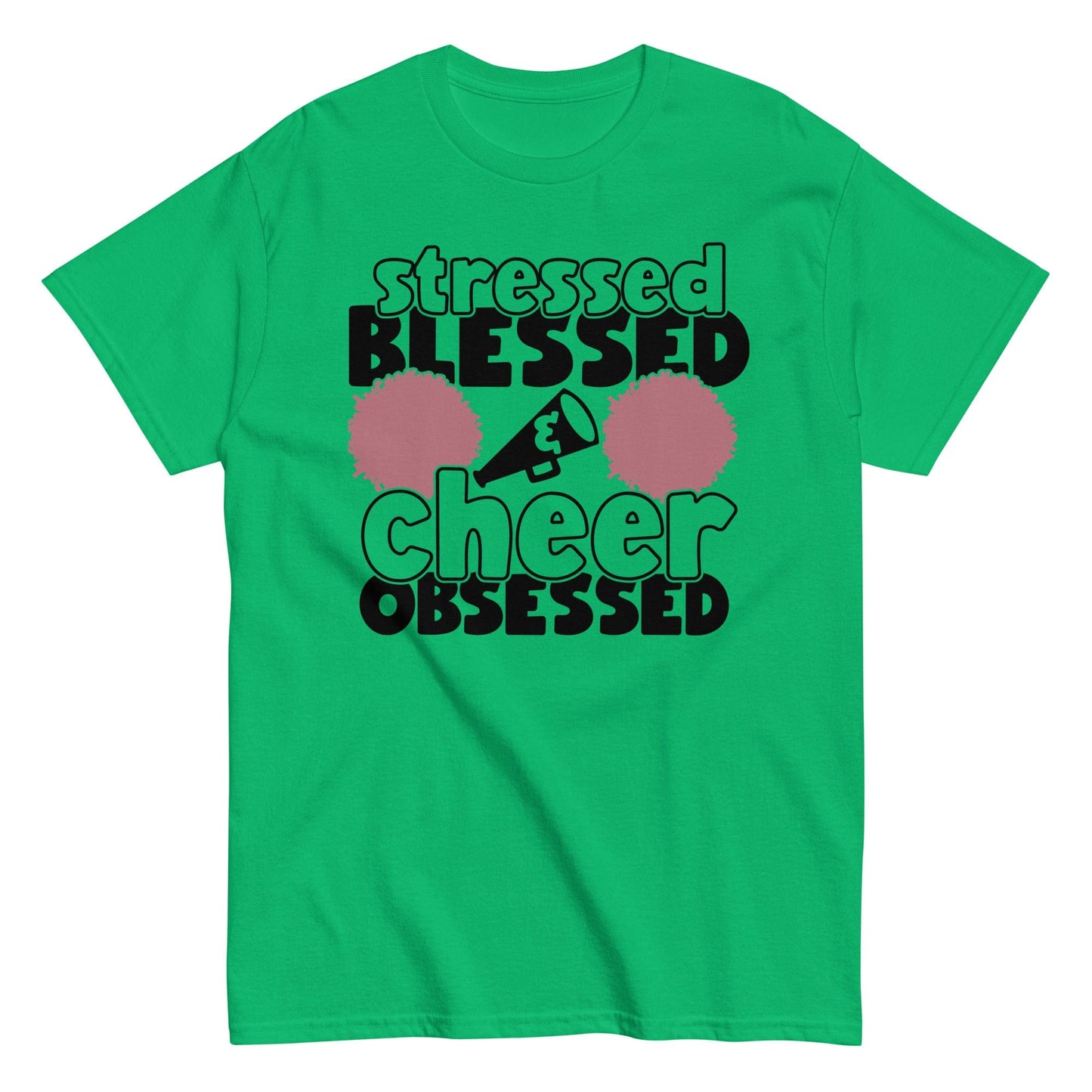 Stressed Blessed and Cheer Obessed Shirt Irish Green / S Spirit Gear Collective T-Shirt