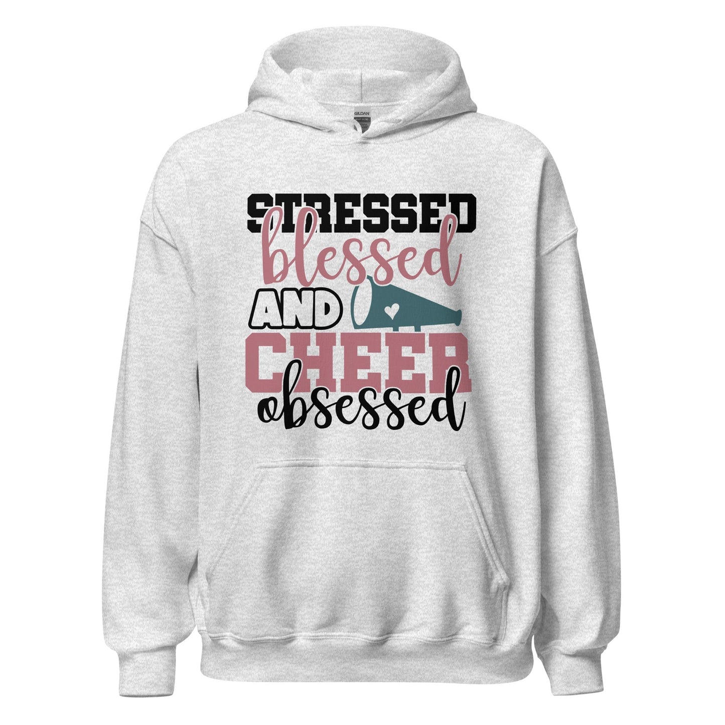 Stressed Blessed and Cheer Obsessed Hoodie Ash / S Spirit Gear Collective Hoodie