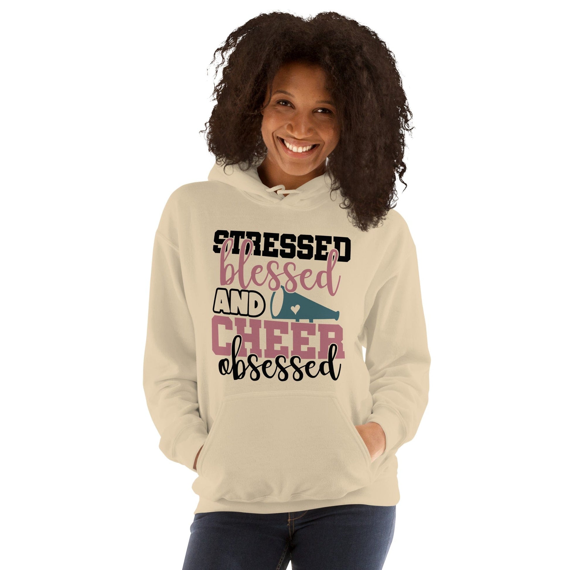 Stressed Blessed and Cheer Obsessed Hoodie Spirit Gear Collective Hoodie