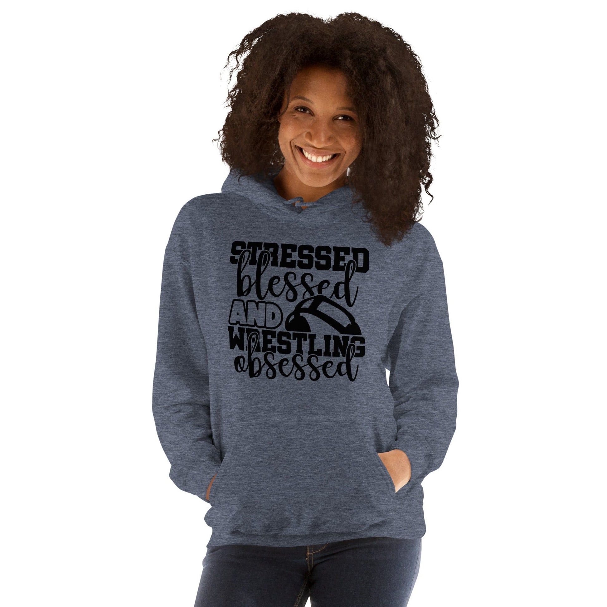 Stressed Blessed and Wrestling Obsessed Hoodie Spirit Gear Collective Hoodie