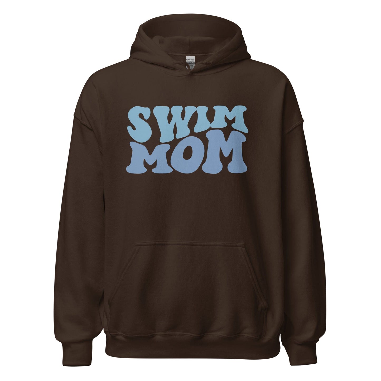"Swim Mom" Retro Bubble Hoodie Dark Chocolate / S Spirit Gear Collective Hoodie