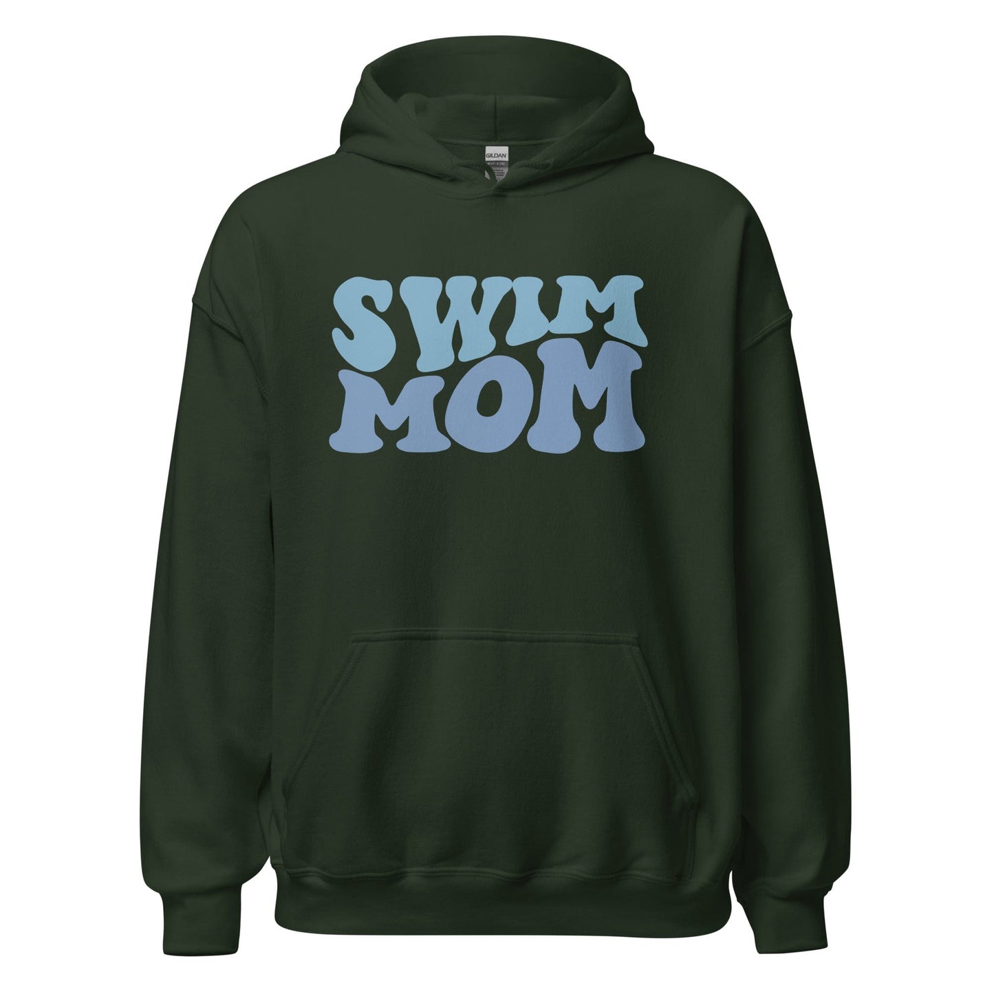 "Swim Mom" Retro Bubble Hoodie Forest Green / S Spirit Gear Collective Hoodie