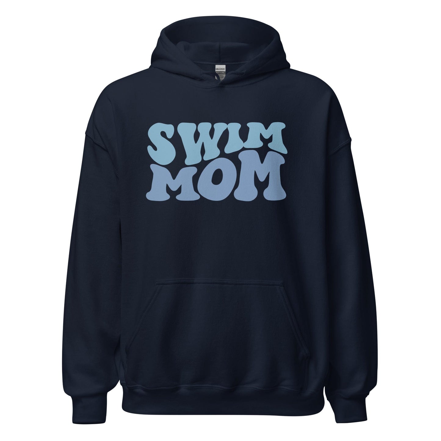 "Swim Mom" Retro Bubble Hoodie Navy / S Spirit Gear Collective Hoodie