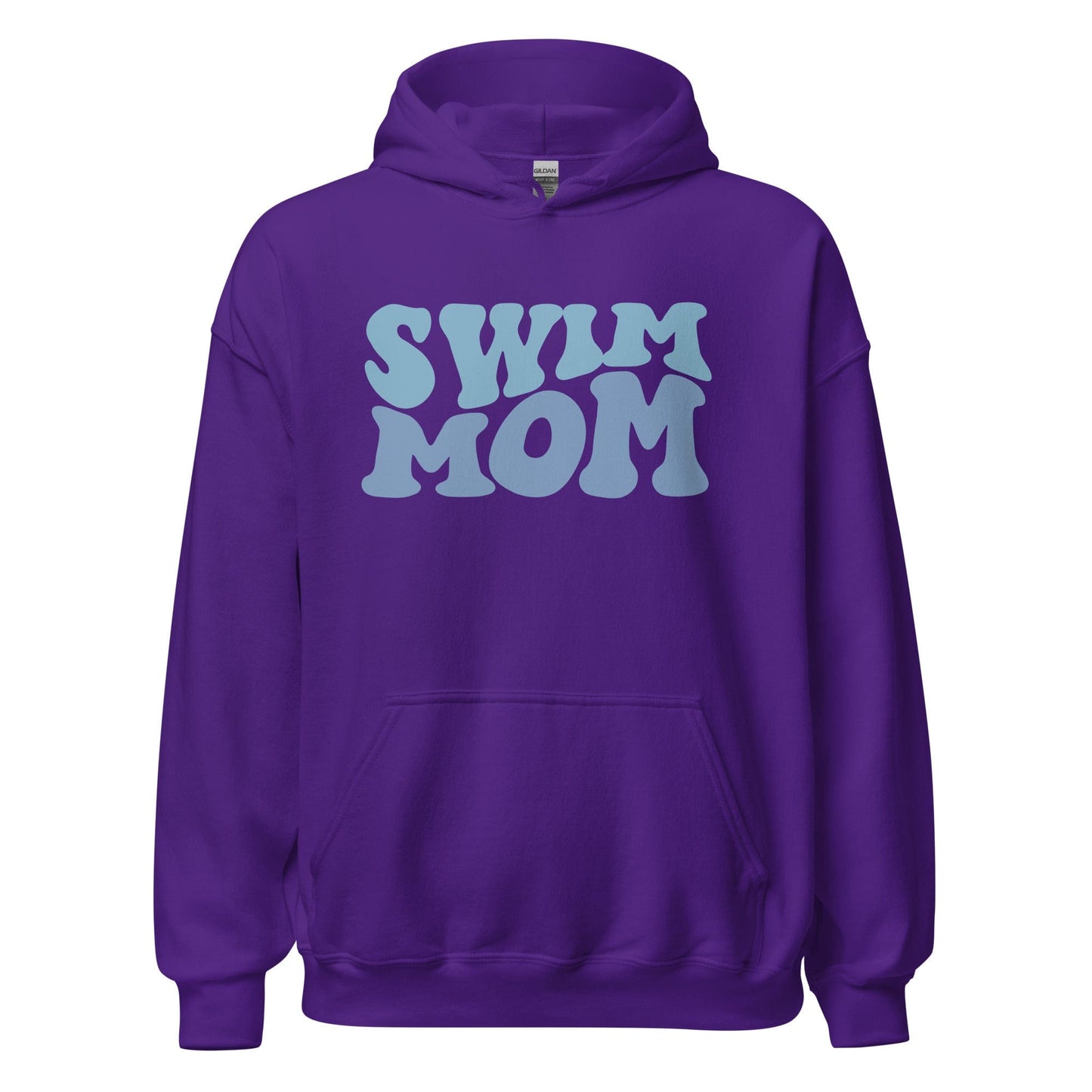 "Swim Mom" Retro Bubble Hoodie Purple / S Spirit Gear Collective Hoodie