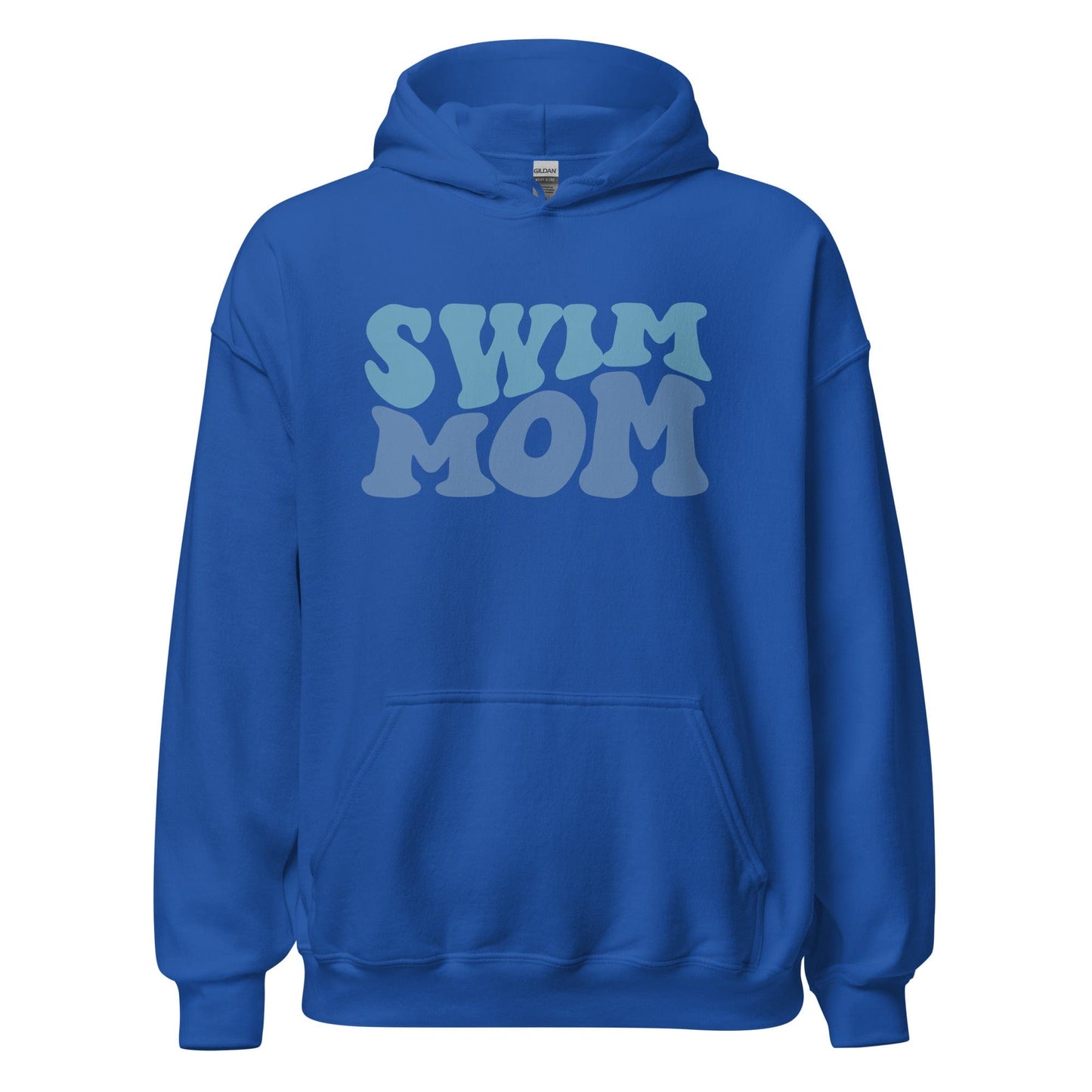 "Swim Mom" Retro Bubble Hoodie Royal / S Spirit Gear Collective Hoodie
