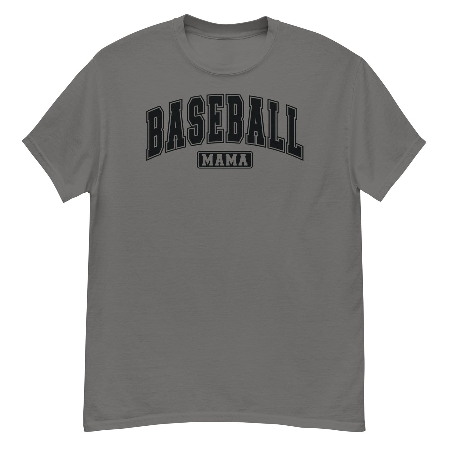 Varsity Style Baseball Mama Shirt - Black Text Charcoal / S Spirit Gear Collective T-Shirt