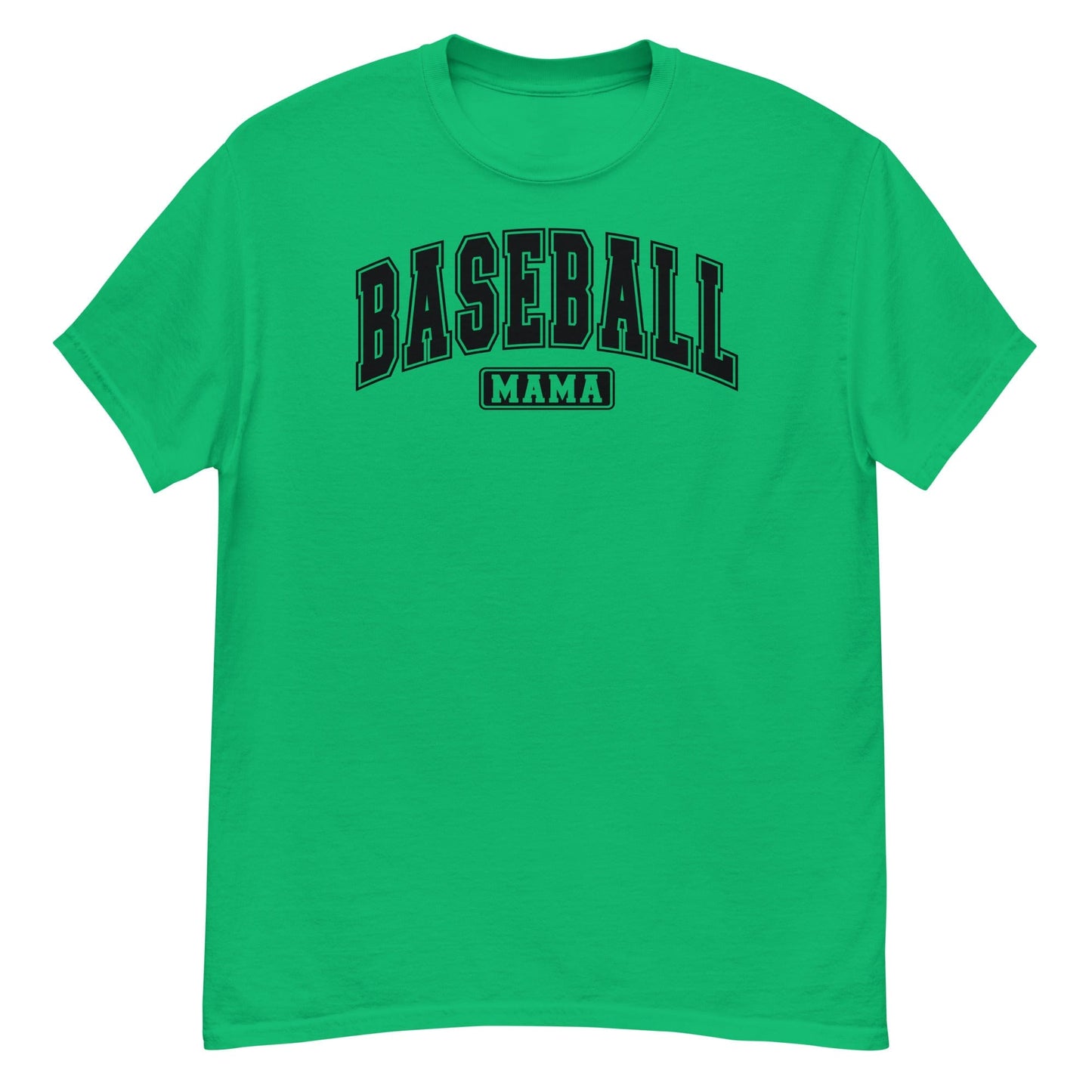 Varsity Style Baseball Mama Shirt - Black Text Irish Green / S Spirit Gear Collective T-Shirt