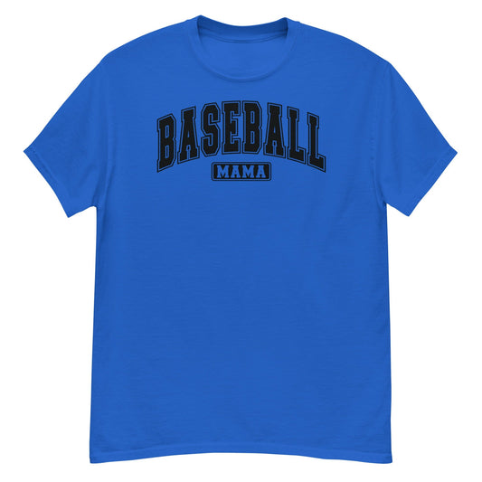 Varsity Style Baseball Mama Shirt - Black Text Royal / S Spirit Gear Collective T-Shirt