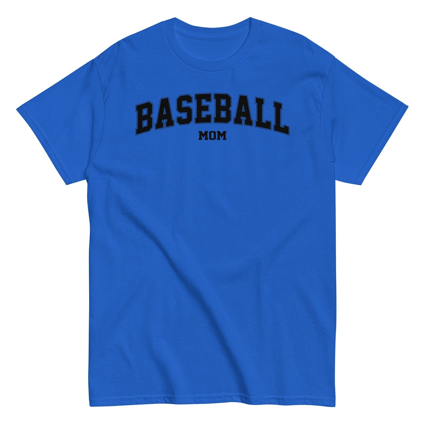 Varsity Style Baseball Mom Shirt - Black Text Royal / S Spirit Gear Collective T-Shirt