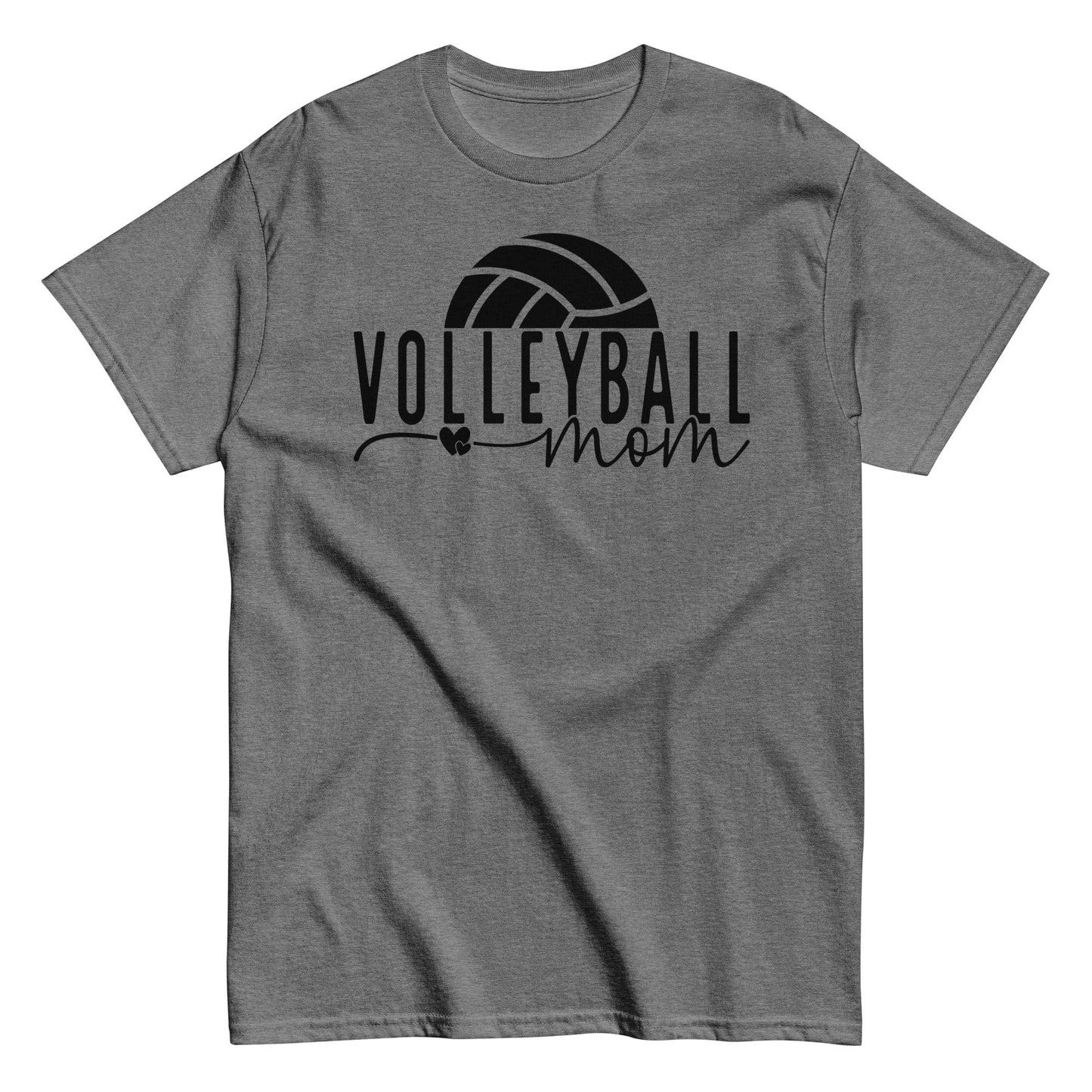 Volleyball Mom Shirt with Ball Accent Graphite Heather / S Spirit Gear Collective T-Shirt